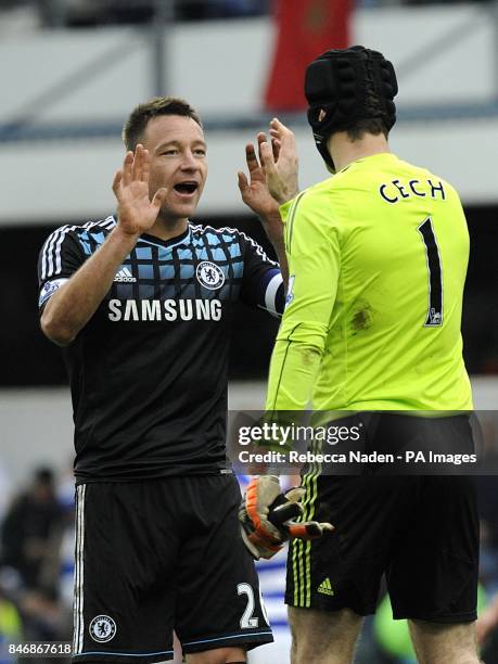 Chelsea's John Terry with goalkeeper Petr Cech after the final whistle