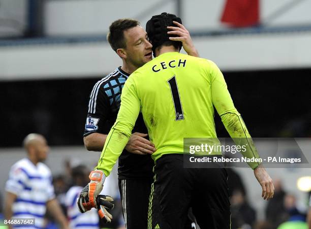 Chelsea's John Terry with goalkeeper Petr Cech after the final whistle