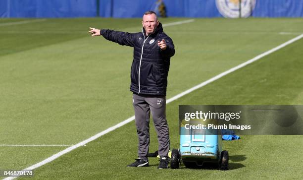 September 14: Assistant manager Michael Appleton during the Leicester City training session at Belvoir Drive Training Complex on September 14 , 2017...
