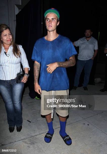 Singer Justin Bieber is seen on September 13, 2017 in Los Angeles, California