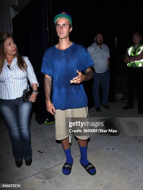 Singer Justin Bieber is seen on September 13, 2017 in Los Angeles, California