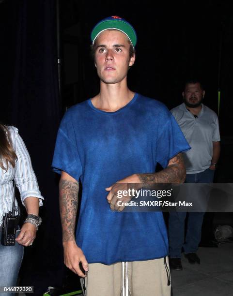 Singer Justin Bieber is seen on September 13, 2017 in Los Angeles, California