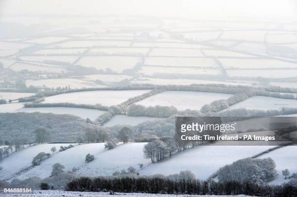 View from Dunkery Hill on Exmoor in Somerset as the cold weather continues across the UK.