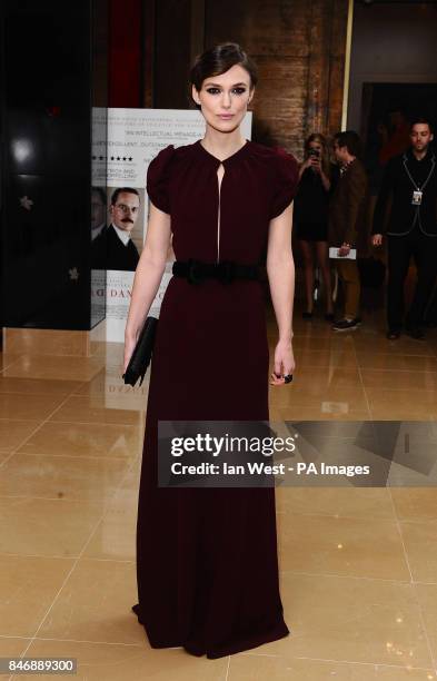 Keira Knightley arriving at the gala premiere of A Dangerous Method at The May Fair Hotel, London.