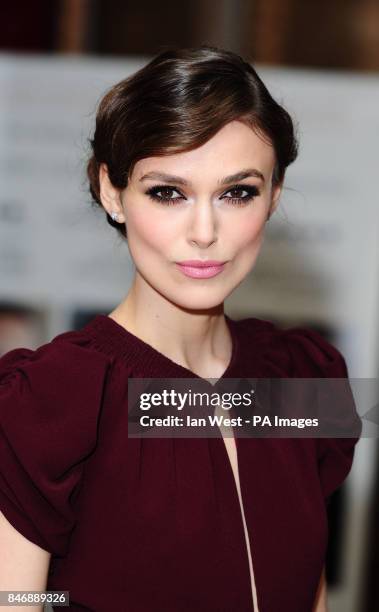 Keira Knightley arriving at the gala premiere of A Dangerous Method at The May Fair Hotel, London.