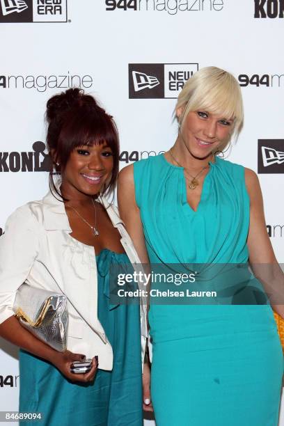 Television personalities Danielle Crawley and April Roomet attends the New Era & 944 Magazine Pre-Grammy Party at Studio 944 on February 7, 2009 in...