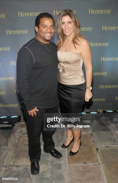 Actor Alfonso Ribeiro and Elisabeth Baron, director of sales for Hennessy, west coast region arrive at Tatyana Ali's 30th Birthday Party at Zune LA...