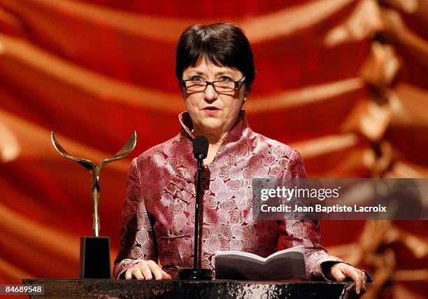 Writer and former WGA-West president Victoria Riskin attends the 2009 Writers Guild Awards at the Hyatt Regency Century Plaza Hotel on February 7,...