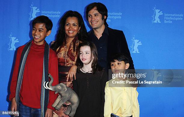 Actors Jan Nicdao, Marife Necesito, Sophie Nyweide, Gael Garcia Bernal and Martin Delos Santos attend the photocall for 'Mammoth' as part of the 59th...