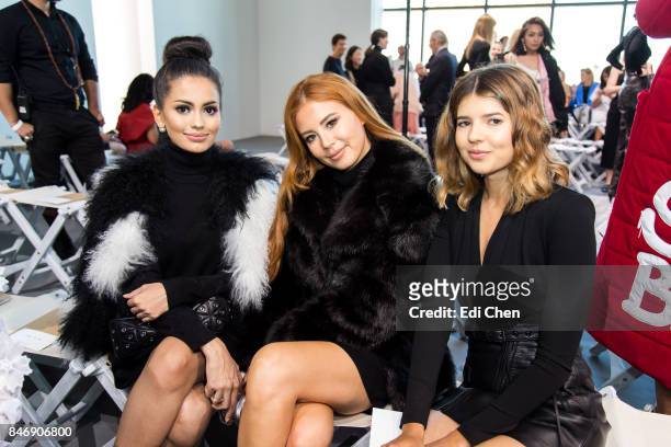 Fyza Kadir, Yvette King & Talisa Sutton attend the Michael Kors runway show during New York Fashion Week at Spring Studios on September 13, 2017 in...