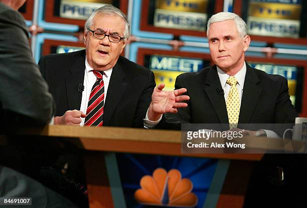 Chairman of the U.S. House Financial Services Committee Rep. Barney Frank and Chairman of the House Republican Conference Rep. Mike Pence participate...