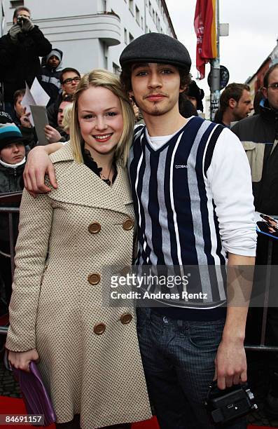 Actors Kimberley Nixon and Robert Sheehan attends the photocall for 'Cherrybomb' as part of the 59th Berlin Film Festival at the Babylon Cinema on...