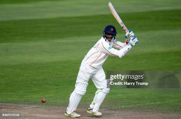 Shiv Chanderpaul bats of Lancashire during Day Three of the Specsavers County Championship Division One match between Somerset and Lancashire at The...