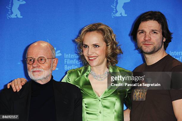 Producer Guenter Rohrbach, actors Juliane Koehler and Misel Maticevic attend the photocall for 'Effi Briest' as part of the 59th Berlin Film Festival...