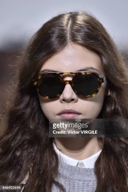 Model walks the runway at the Michael Kors Ready to Wear Spring/Summer 2018 fashion show during New York Fashion Week on September 13, 2017 in New...