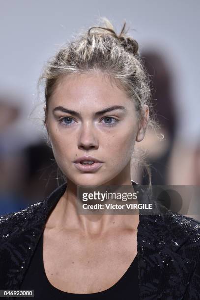 Kate Upton walks the runway at the Michael Kors Ready to Wear Spring/Summer 2018 fashion show during New York Fashion Week on September 13, 2017 in...