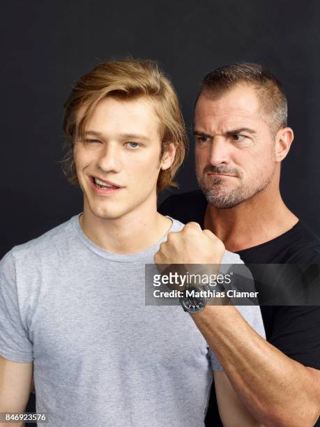 Actors Lucas Till and George Eads from 'MacGyver' are photographed for Entertainment Weekly Magazine on July 21, 2016 at Comic Con in the Hard Rock...
