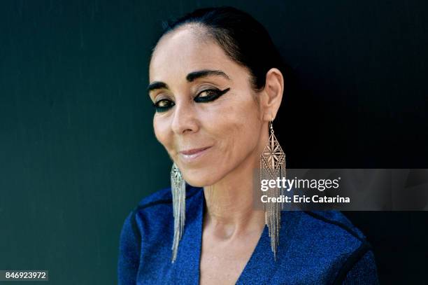 Filmmaker and photographer Shirin Neshat is photographed for Self Assignment on September 3, 2017 in Venice, Italy.