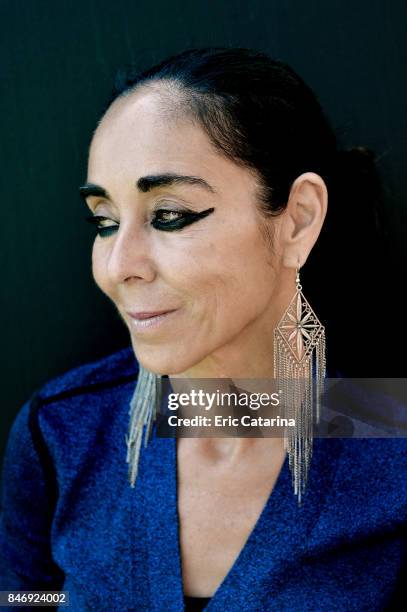 Filmmaker and photographer Shirin Neshat is photographed for Self Assignment on September 3, 2017 in Venice, Italy.