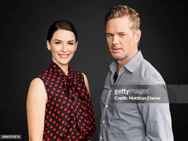 Actor Eric Dane and actress Bridget Regan from 'The Last Ship' are photographed for Entertainment Weekly Magazine on July 21, 2016 at Comic Con in...