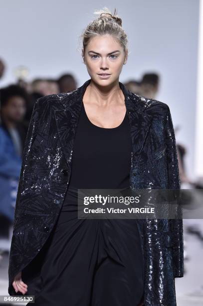 Kate Upton walks the runway at the Michael Kors Ready to Wear Spring/Summer 2018 fashion show during New York Fashion Week on September 13, 2017 in...