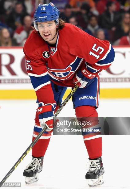 Parenteau of the Montreal Canadiens plays in the game against the Florida Panthers at Bell Centre on March 28, 2015 in Montreal, Quebec, Canada.