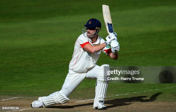 Dane Vilas of Lancashire bats during Day Three of the Specsavers County Championship Division One match between Somerset and Lancashire at The Cooper...