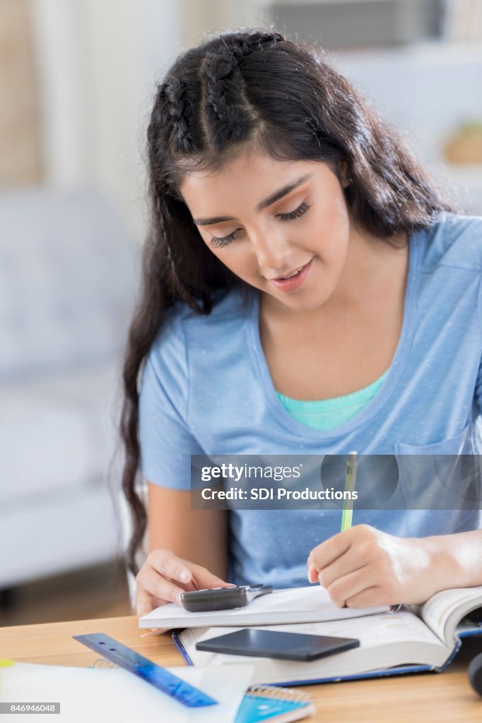 Files Assignment Girl Beautiful Teenage Girl Works On Math Assignment At Home High-Res Stock ...