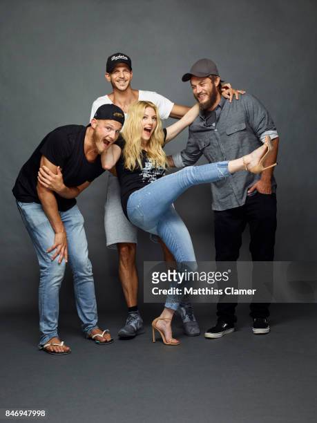 Actors Alexander Ludwig, Gustaf Skarsgard, Katheryn Winnick and Travis Fimmel from 'Vikings' are photographed for Entertainment Weekly Magazine on...