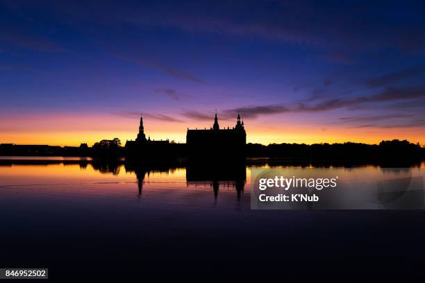 frederiksborg castle and garden, hillerod castle, with reflectio - hillerød stock pictures, royalty-free photos & images