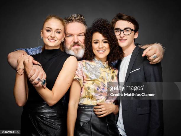 Actors Sophie Turner, Kristian Nairn, Nathalie Emmanuel and Isaac Hempstead Wright from 'Game of Thrones' are photographed for Entertainment Weekly...