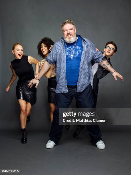 Actors Sophie Turner, Nathalie Emmanuel, Kristian Nairn and Isaac Hempstead Wright from 'Game of Thrones' are photographed for Entertainment Weekly...