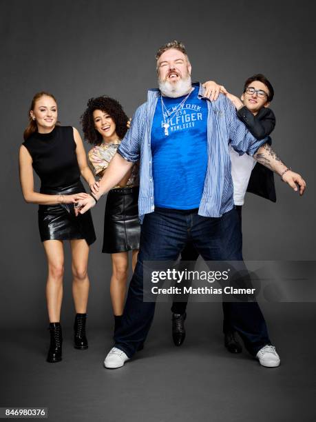Actors Sophie Turner, Nathalie Emmanuel, Kristian Nairn and Isaac Hempstead Wright from 'Game of Thrones' are photographed for Entertainment Weekly...