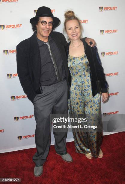 Writer Dave Shelton and wife arrive for the INFOLIST.com's hosted Pre-Emmys Soiree Benefitting Victims Of Hurricane Harvey held at The Argyle on...