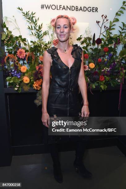 Katie Eary attends as Wolf & Badger celebrate independent talent during London Fashion Week September 2017 on September 14, 2017 in London, England.