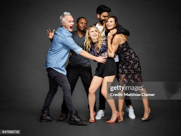 Actors David Anders, Malcolm Goodwin, Rose McIver, Rahul Kohli and Aly Michalka from 'iZombie' are photographed for Entertainment Weekly Magazine on...