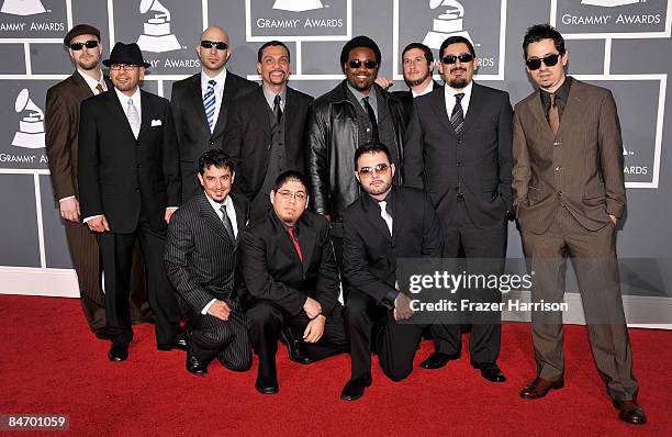 Musical group Grupo Fantasma arrives at the 51st Annual Grammy Awards held at the Staples Center on February 8, 2009 in Los Angeles, California.
