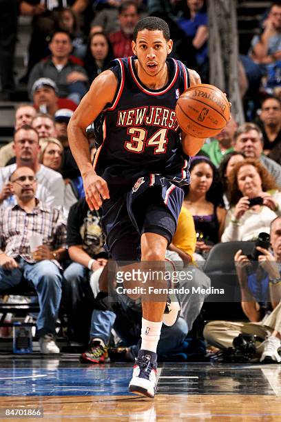 Devin Harris of the New Jersey Nets dribbles against the Orlando Magic during the game on February 8, 2009 at Amway Arena in Orlando, Florida. NOTE...