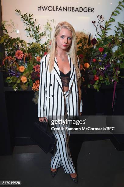 Lottie Moss attends as Wolf & Badger celebrate independent talent during London Fashion Week September 2017 on September 14, 2017 in London, England.