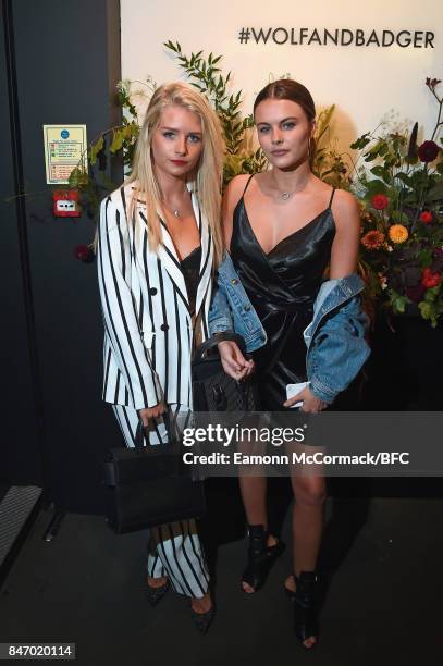 Lottie Moss and Emily Blackwell attend as Wolf & Badger celebrate independent talent during London Fashion Week September 2017 on September 14, 2017...