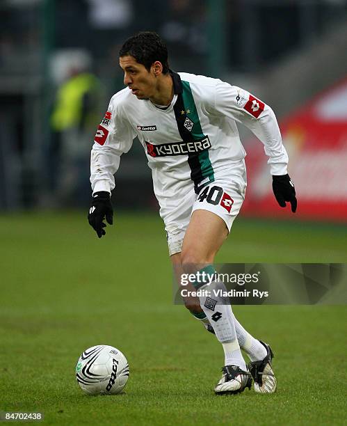 Karim Matmour of Gladbach in action during the Bundesliga match between Borussia Moenchengladbach and 1899 Hoffenheim at the Borussia Park on...