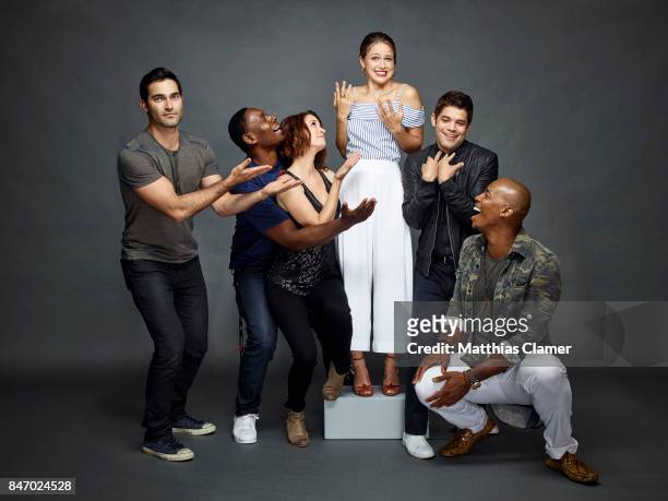 Actors Tyler Hoechlin, David Harewood, Chyler Leigh, Melissa Benoist, Jeremy Jordan and Mehcad Brooks from 'Supergirl' are photographed for...