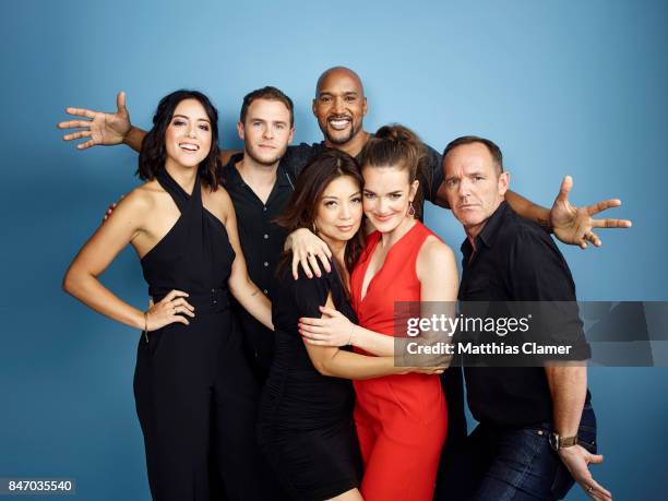 Actors Chloe Bennet, Iain De Caestecker, Ming-Na Wen, Henry Simmons, Elizabeth Henstridge and Clark Gregg from 'Marvel's Agents of S.H.I.E.L.D.' are...