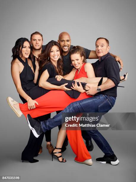 Actors Chloe Bennet, Iain De Caestecker, Ming-Na Wen, Henry Simmons, Elizabeth Henstridge and Clark Gregg from 'Marvel's Agents of S.H.I.E.L.D.' are...