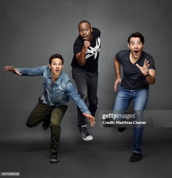 Actors Matt Lanter, Malcolm Barrett and Goran Visnjic from 'Timeless' are photographed for Entertainment Weekly Magazine on July 23, 2016 at Comic...