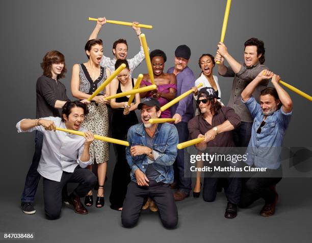 Actors Chandler Riggs, Lauren Cohan, Ross Marquand, Christian Serratos, Danai Gurira, Michael Cudlitz, Sonequa Martin-Green, Josh McDermitt, Steven...