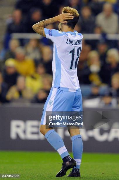 Luis Alberto of SS Lazio reacts during the UEFA Europa League group K match between Vitesse and SS Lazio at Gelredome on September 14, 2017 in...
