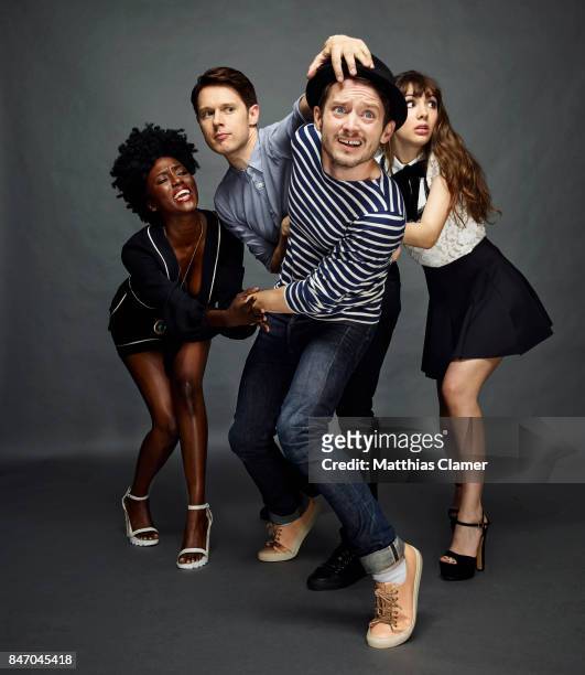 Actors Jade Eshete, Samuel Barnett, Elijah Wood, and Hannah Marks from 'Dirk Gently' are photographed for Entertainment Weekly Magazine on July 23,...