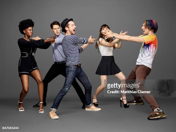 Actors Jade Eshete, Samuel Barnett, Elijah Wood, Hannah Marks and Max Landis from 'Dirk Gently' are photographed for Entertainment Weekly Magazine on...