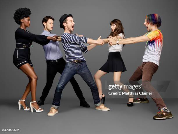 Actors Jade Eshete, Samuel Barnett, Elijah Wood, Hannah Marks and Max Landis from 'Dirk Gently' are photographed for Entertainment Weekly Magazine on...